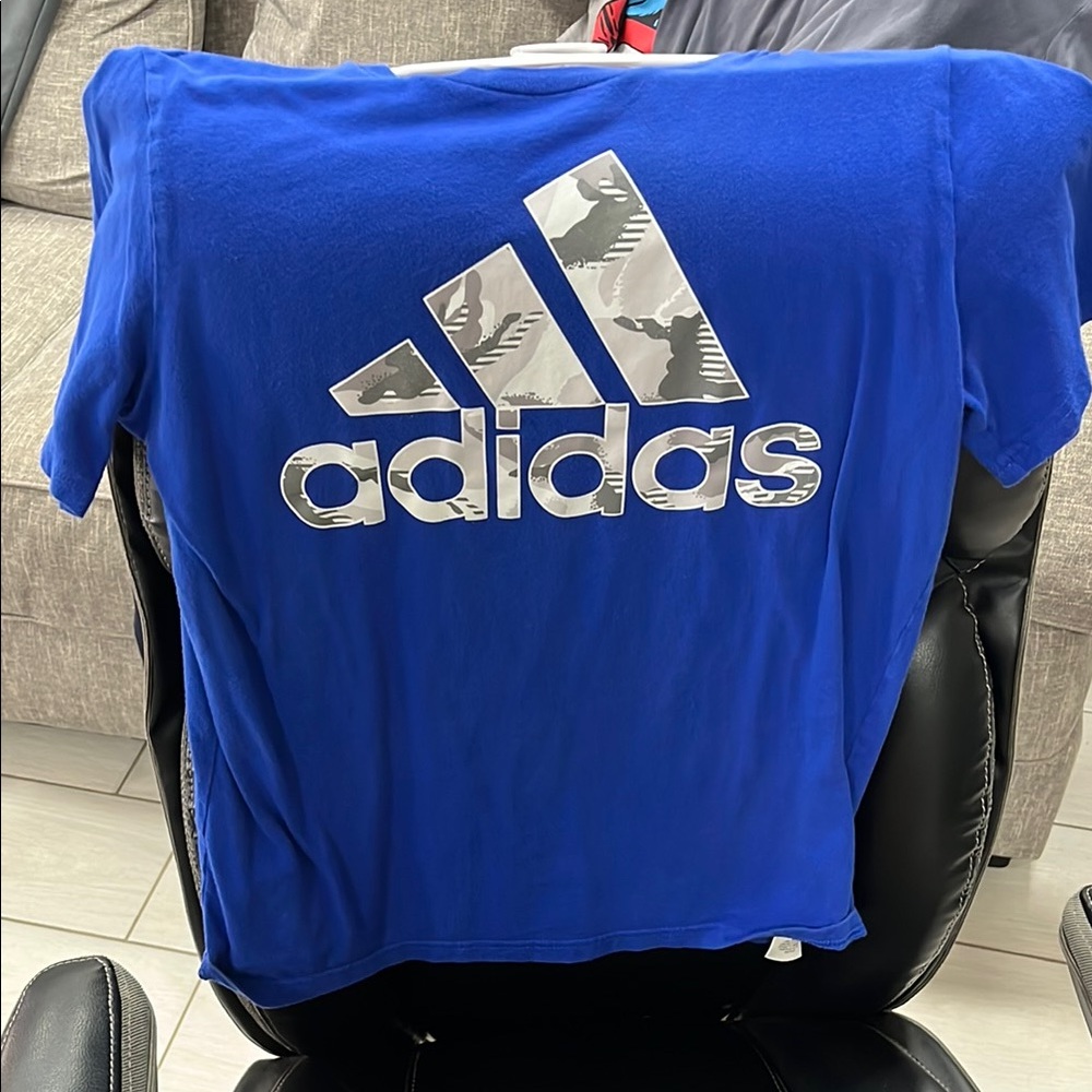 Adidas Royal Blue Tee with Camouflage Logo